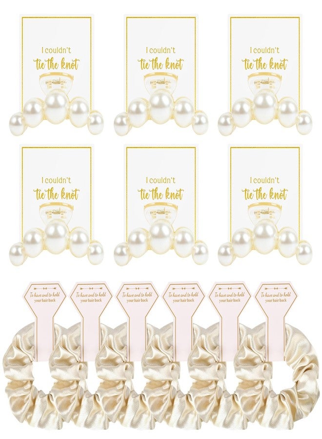 Aileam 12 Pcs Bridesmaid Proposal Gifts Bridesmaid Pear Hair Claw Clips Hair Scrunchies Bridal Shower Gifts Bachelorette Party Wedding Favors Present Hair Accessories for Women(Golden Series) - Image 1